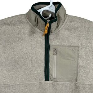 Gap Mens Fleece Half Zip Pullover Cream Green Small Brand New Outdoor Hiking